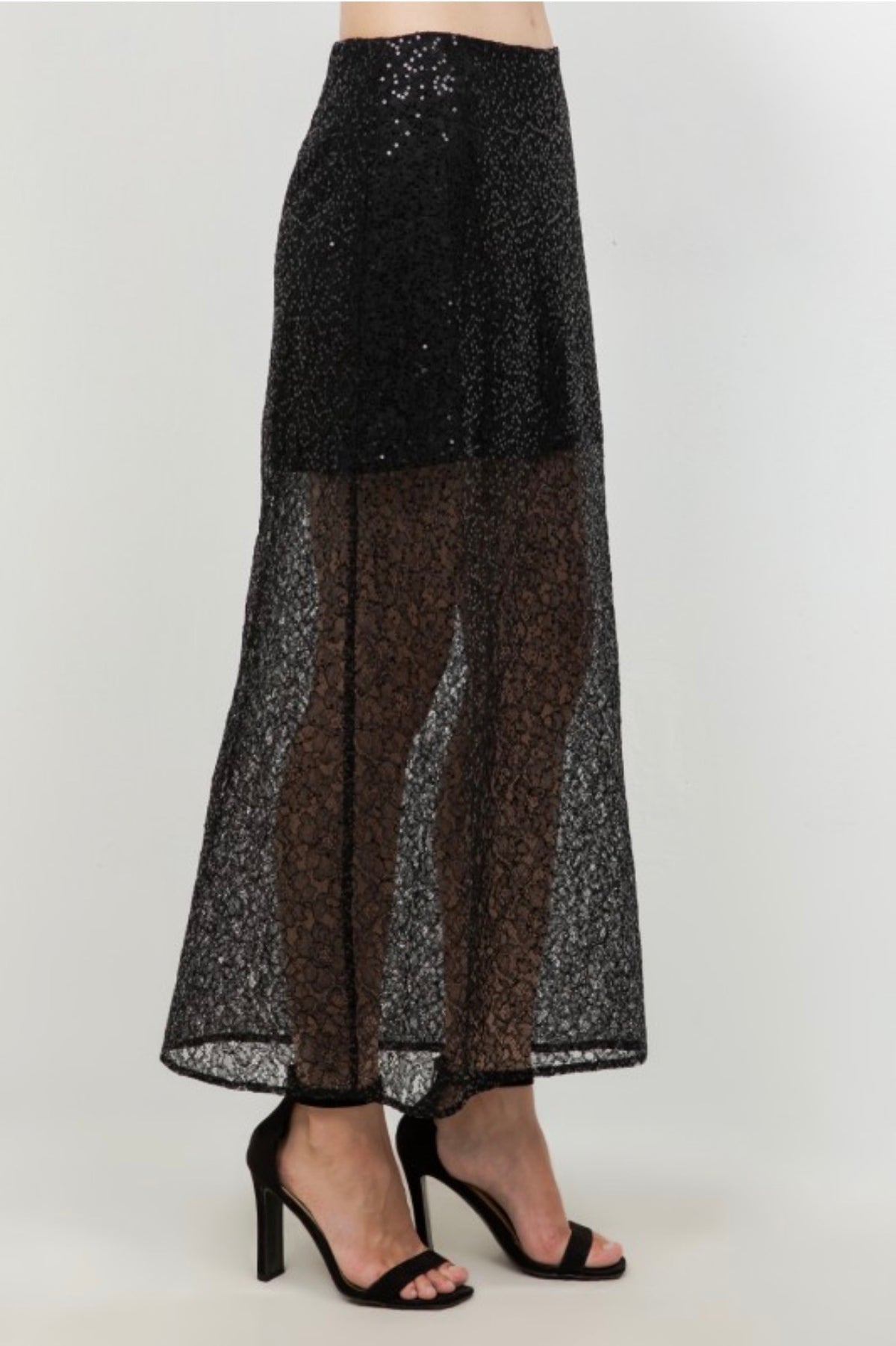 Sequins/black skirt
