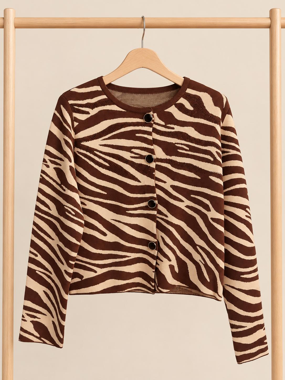 Zebra/brown sweater