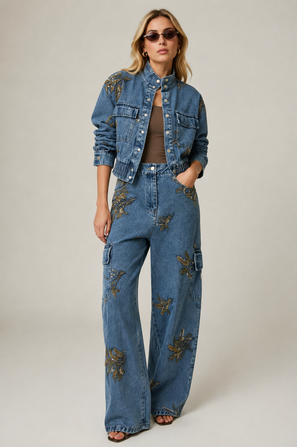 sequins/denim set