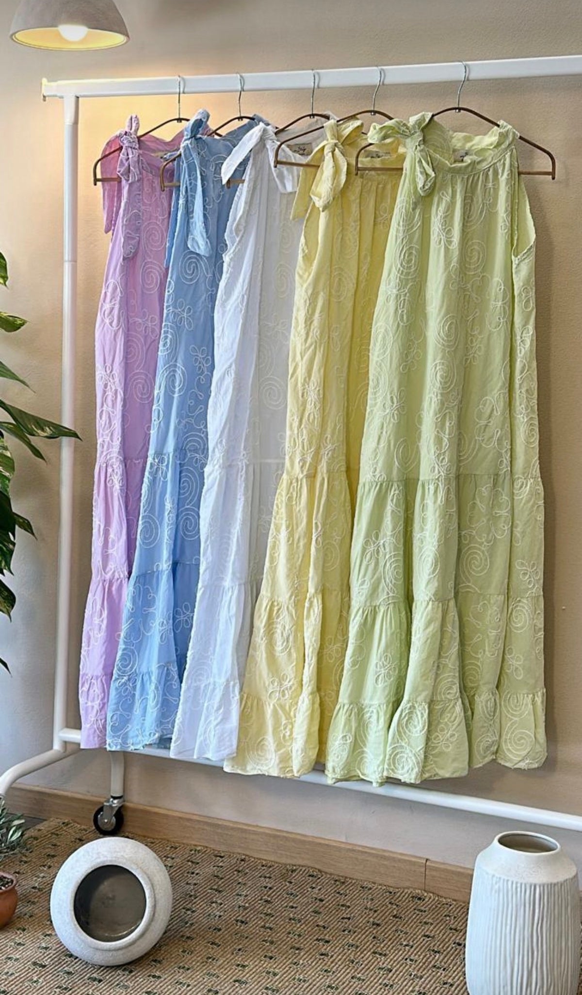 Embroidered Linen Dress