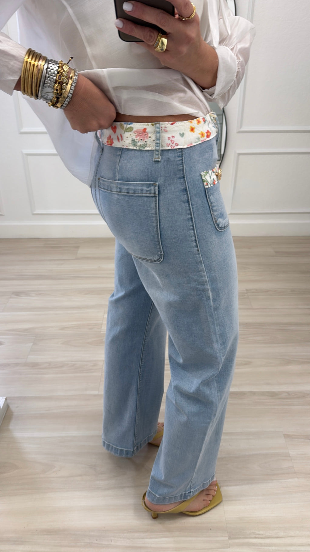 Floral jeans