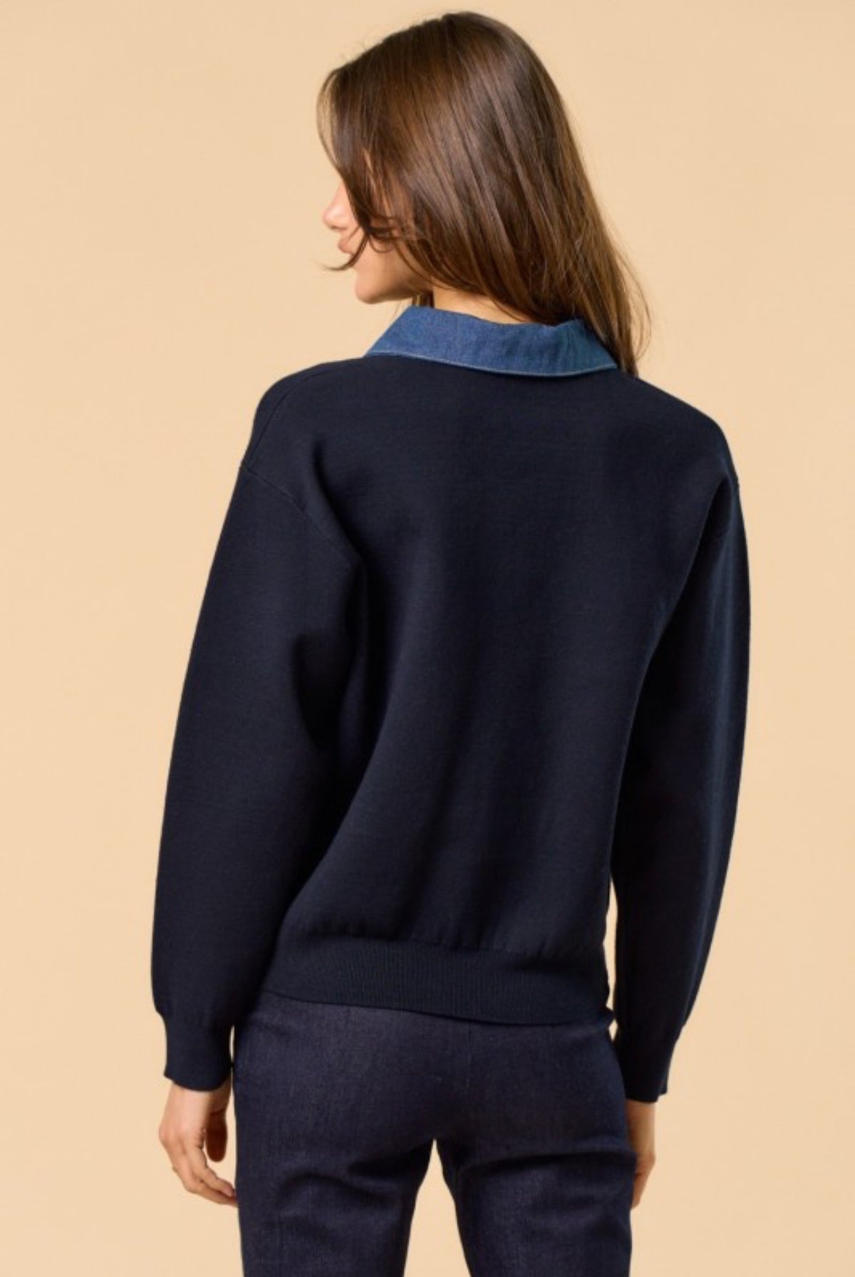 sweater knitting/denim Blue