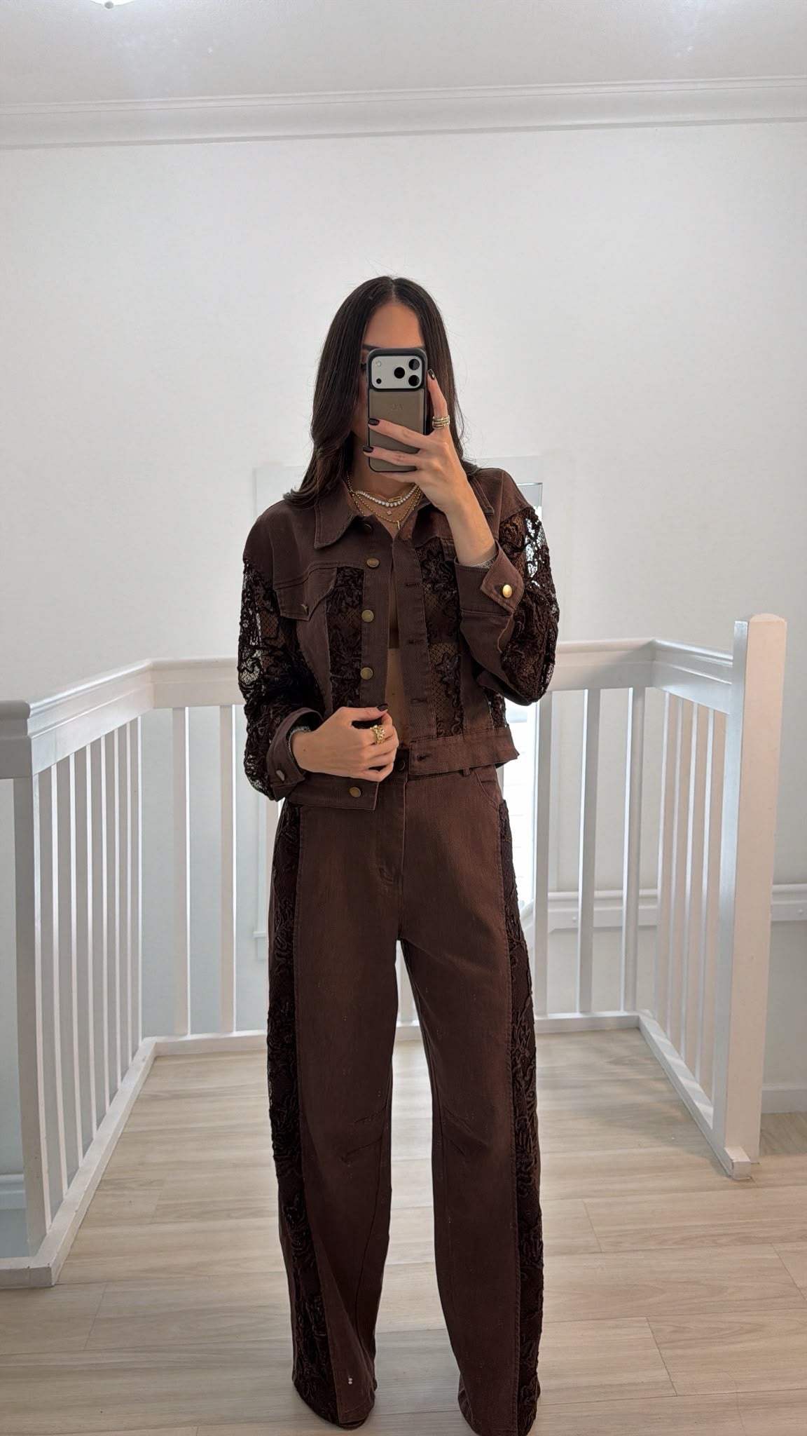 Lace/denim set