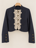 Crochet/denim jacket