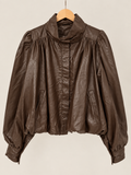 Brown faux leather jacket