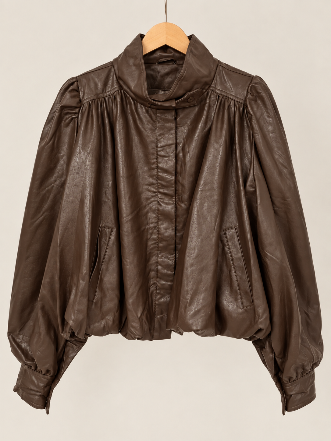 Brown faux leather jacket