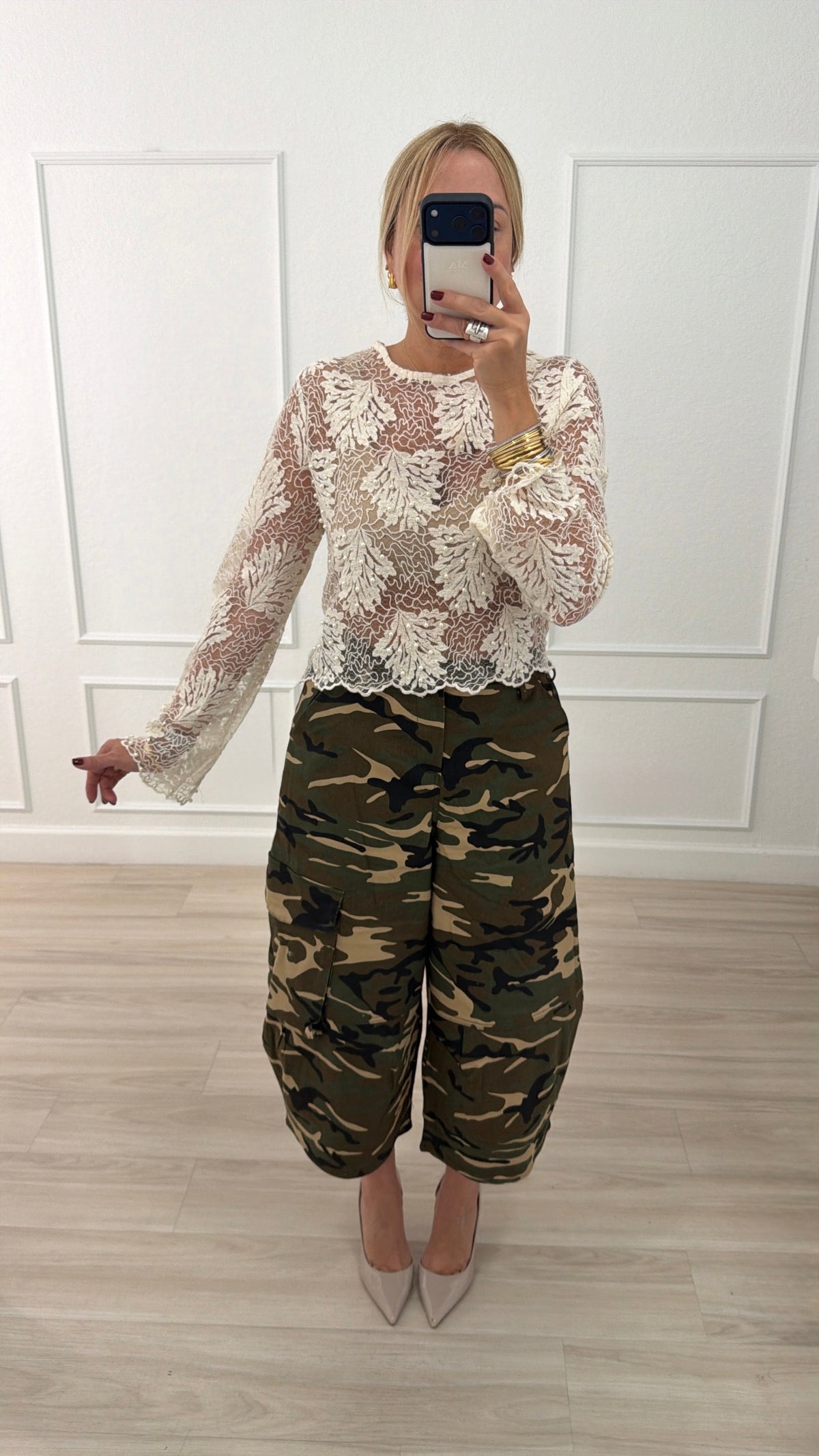 pearls blouse
