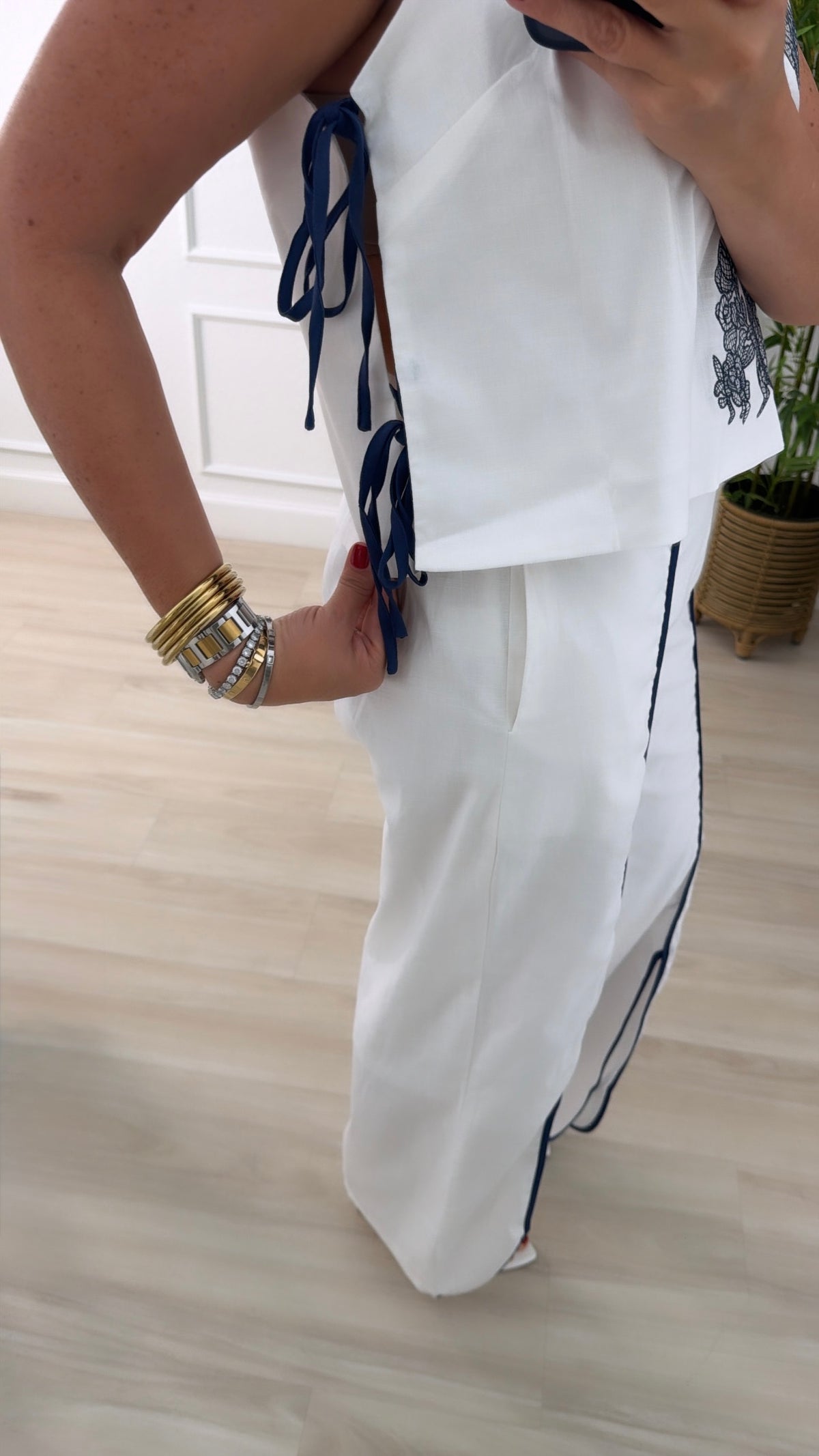 embroidered linen set