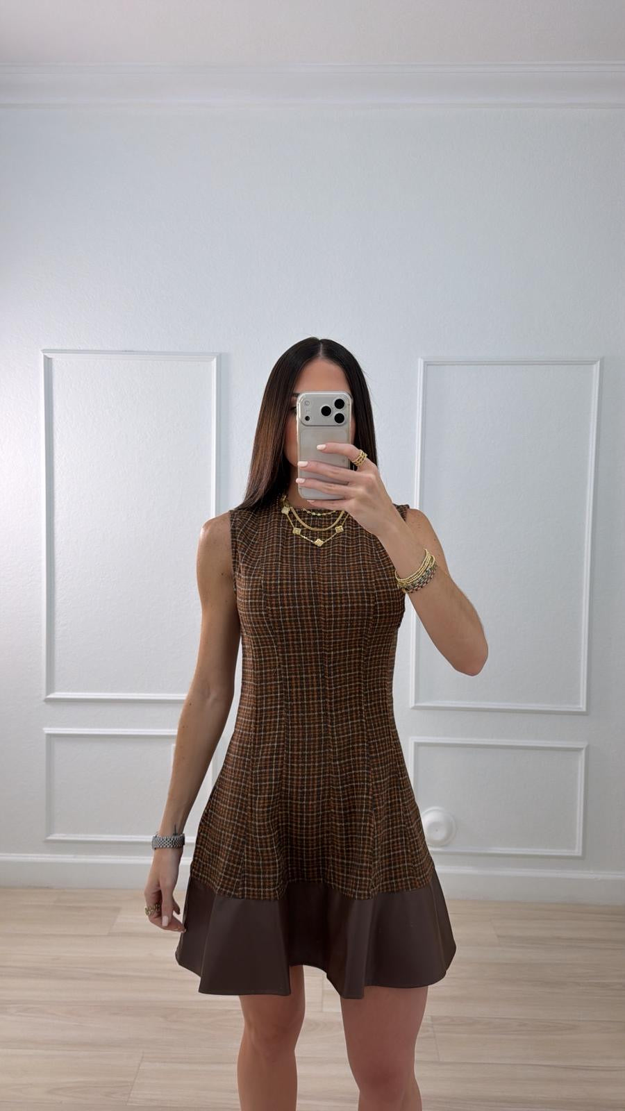 Milano Leather Trim Dress