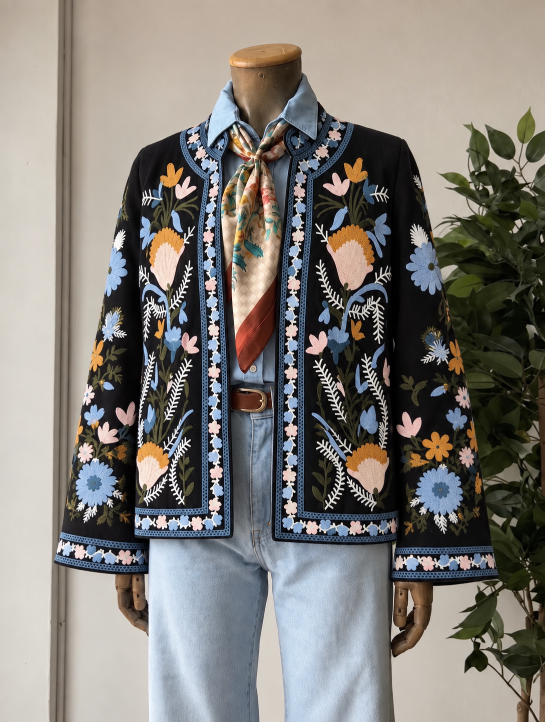 floral embroidery jacket