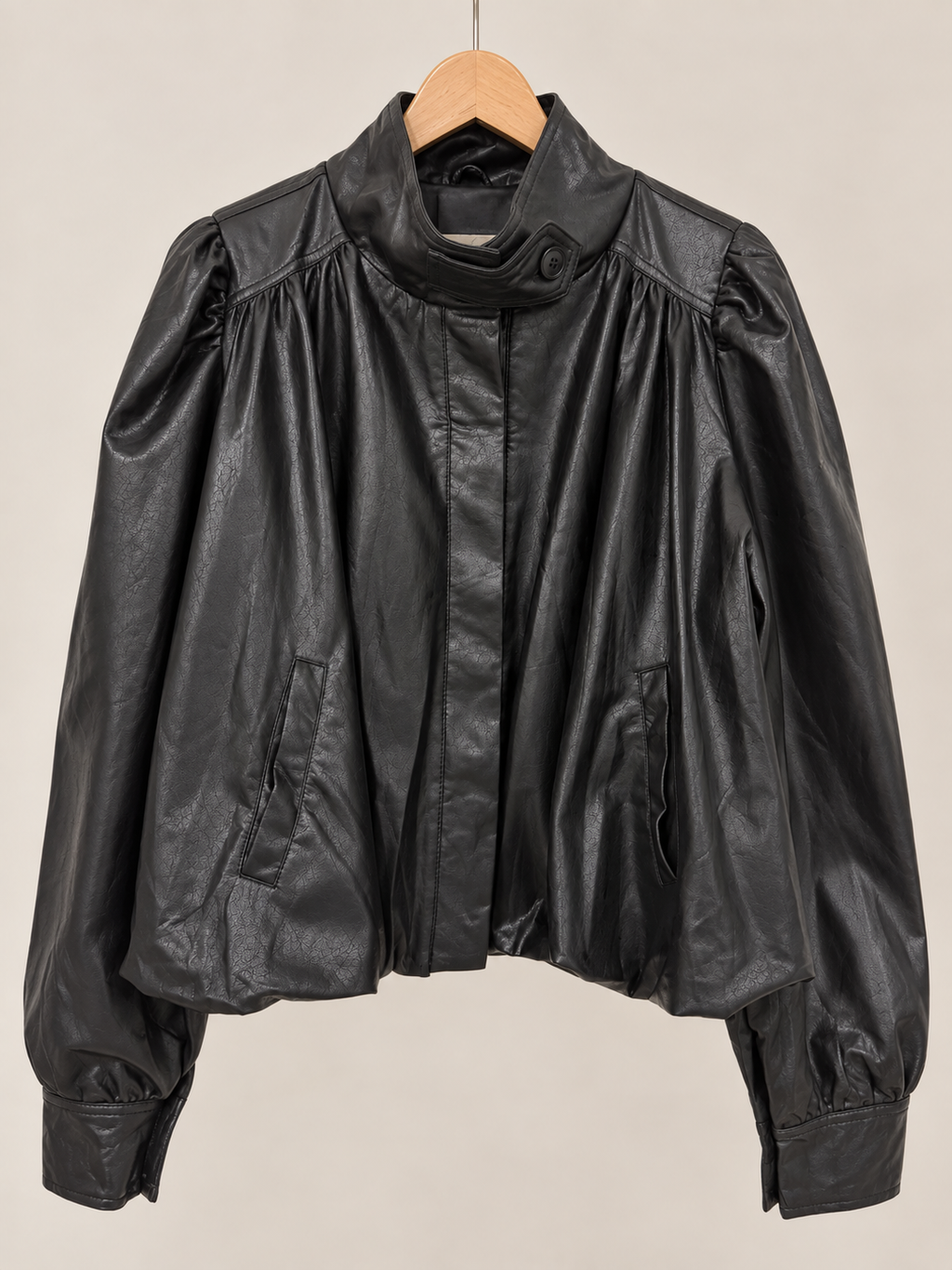 Black faux leather jacket
