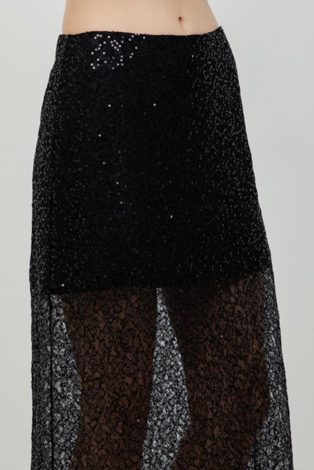 Sequins/black skirt