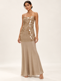 Champagne Sequin Maxi Dress