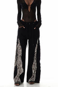 Zebra/denim pants