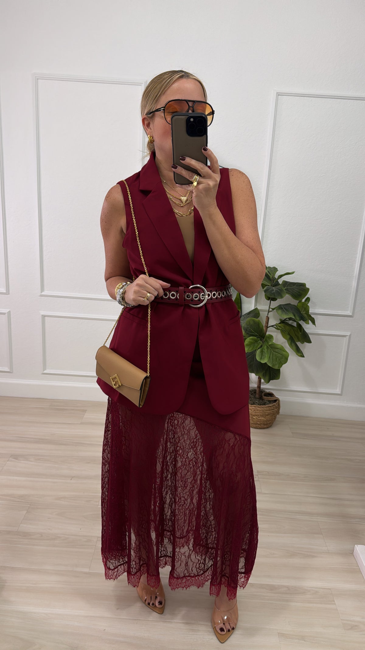Burgundy skirt