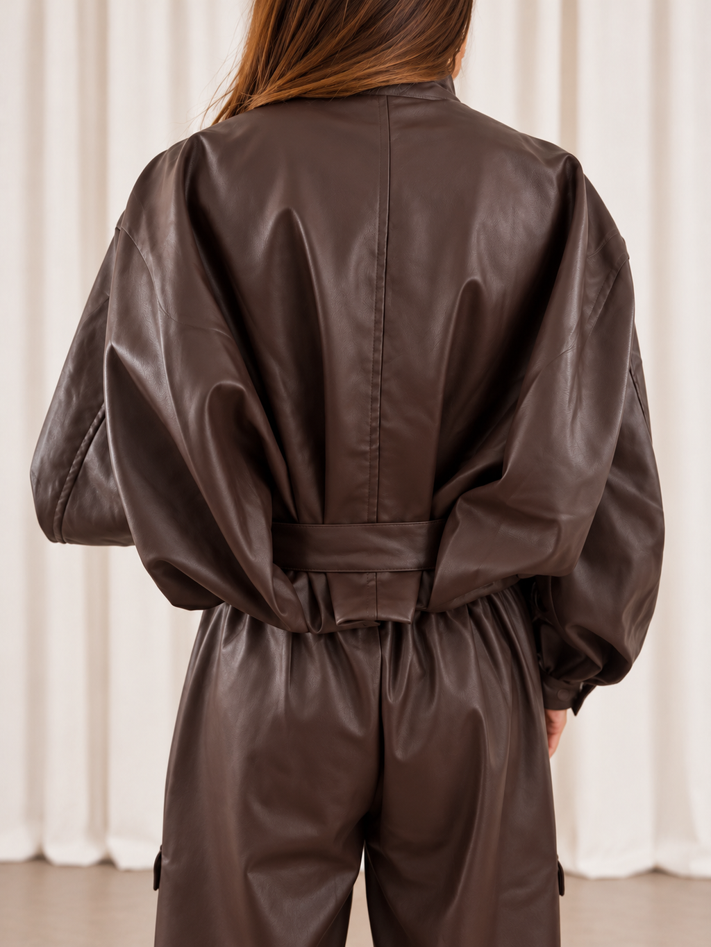 sequins/faux leather set