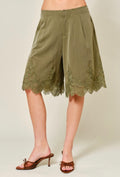 Olive/lace Bermuda