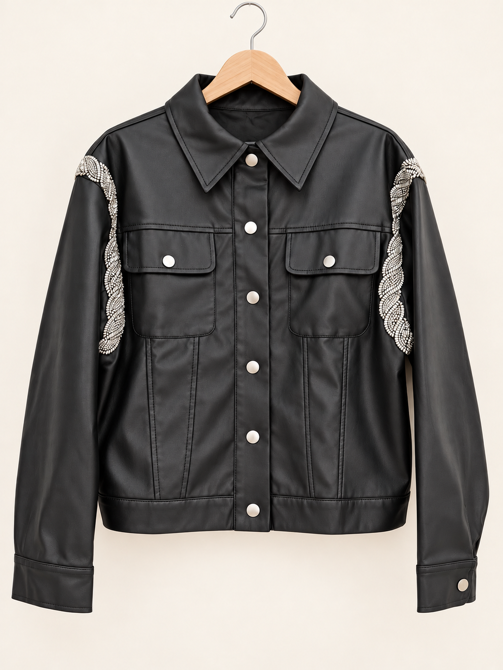 embroidered leather jacket
