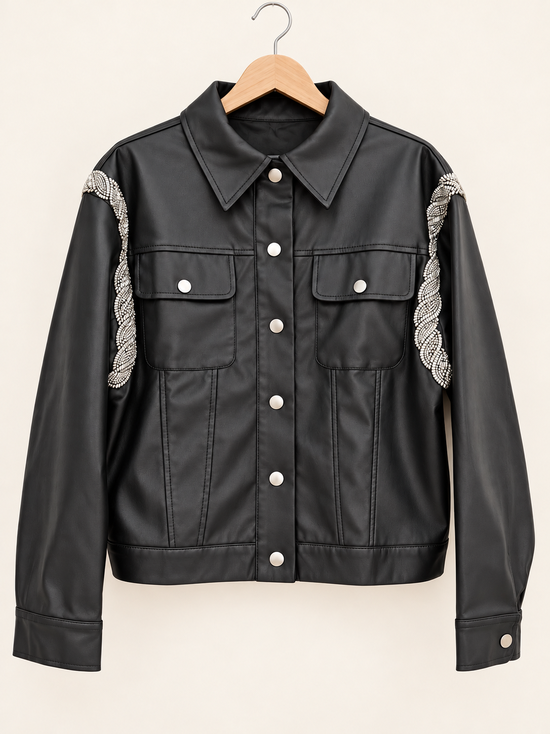 embroidered leather jacket