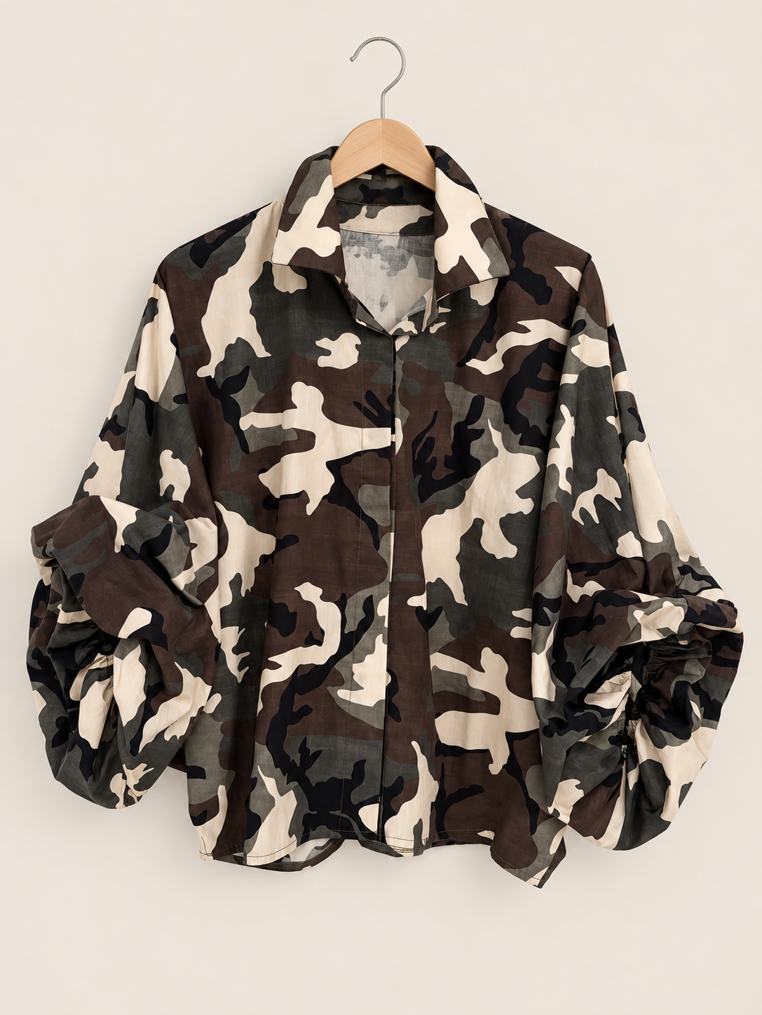 Camo/cotton blouse