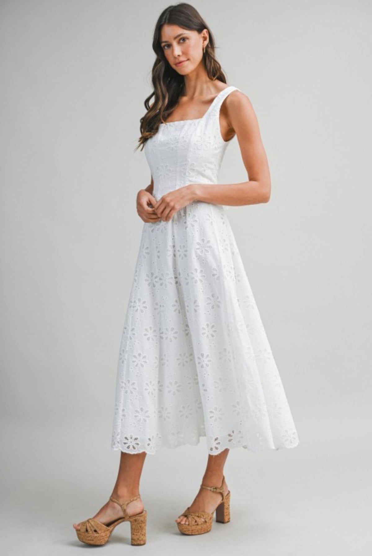 embroidered white dress