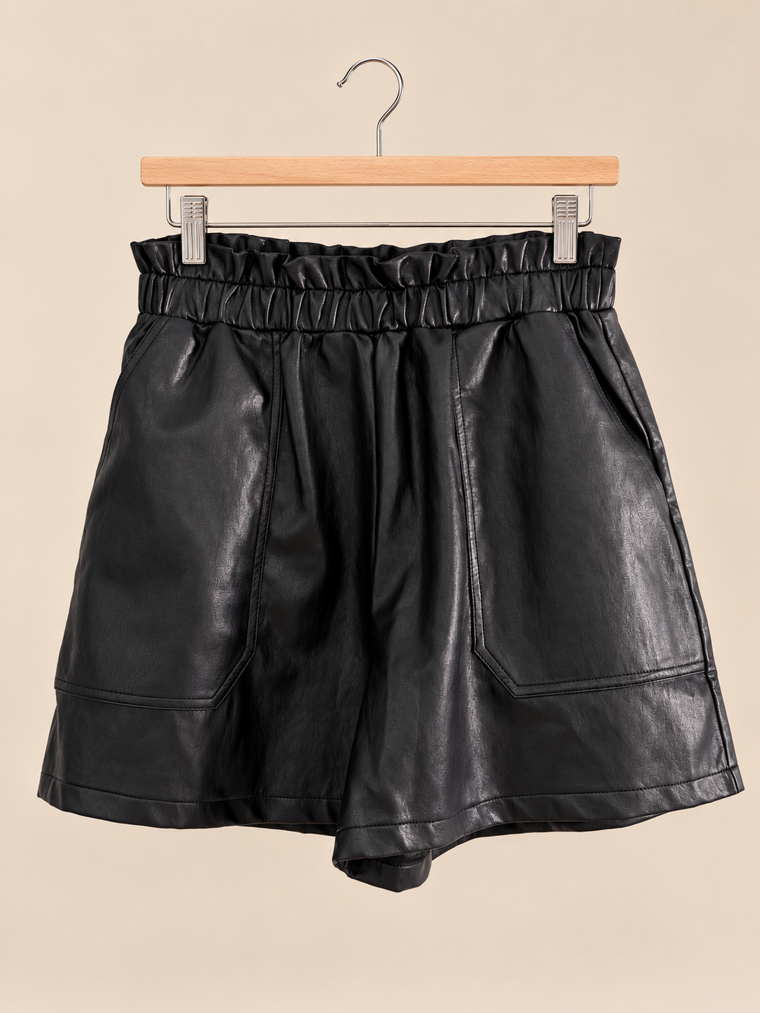 Leather/black shorts
