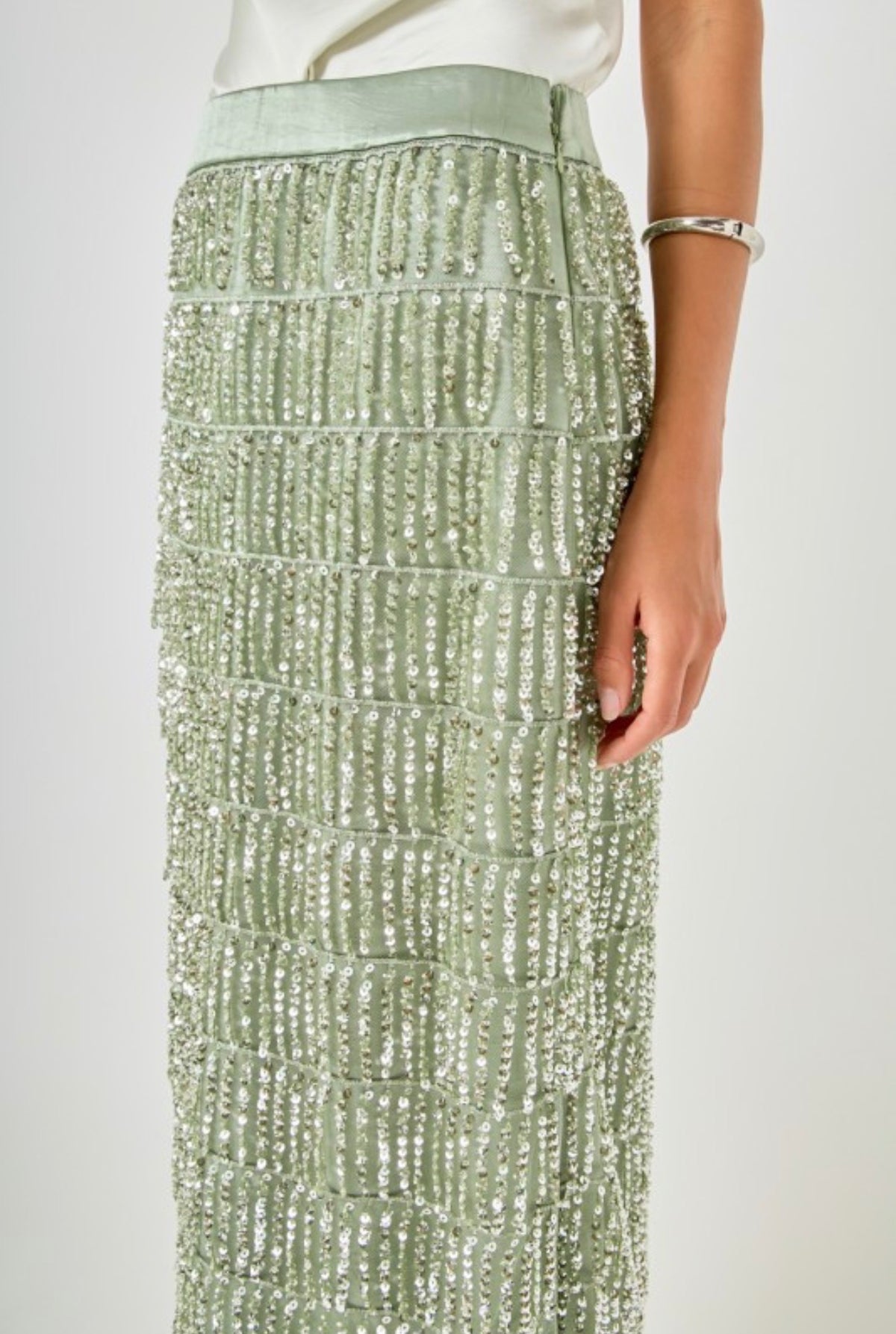 Aqua sequins skirt