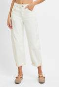 Cream barrel pant