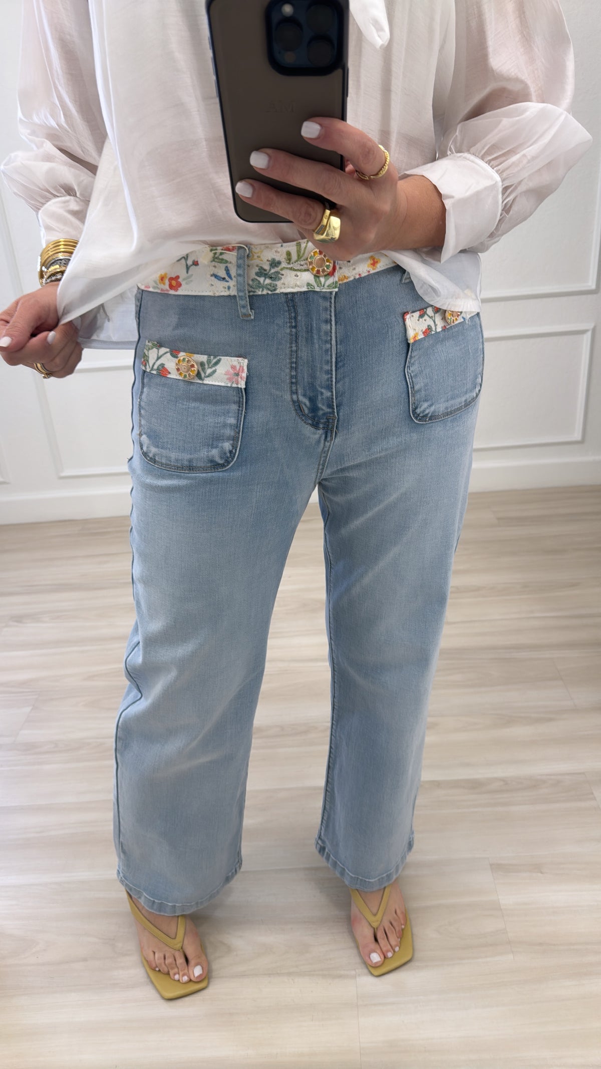 Floral jeans