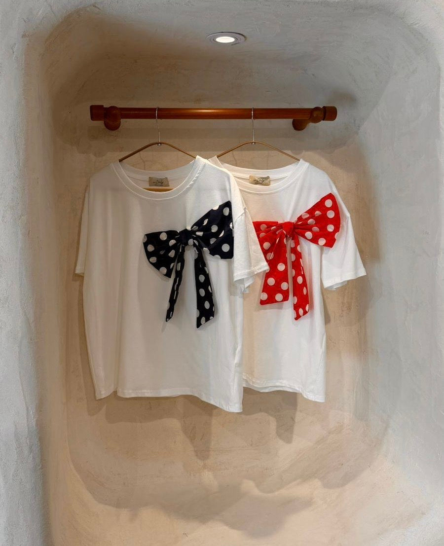 Polka/ribbon t shirt