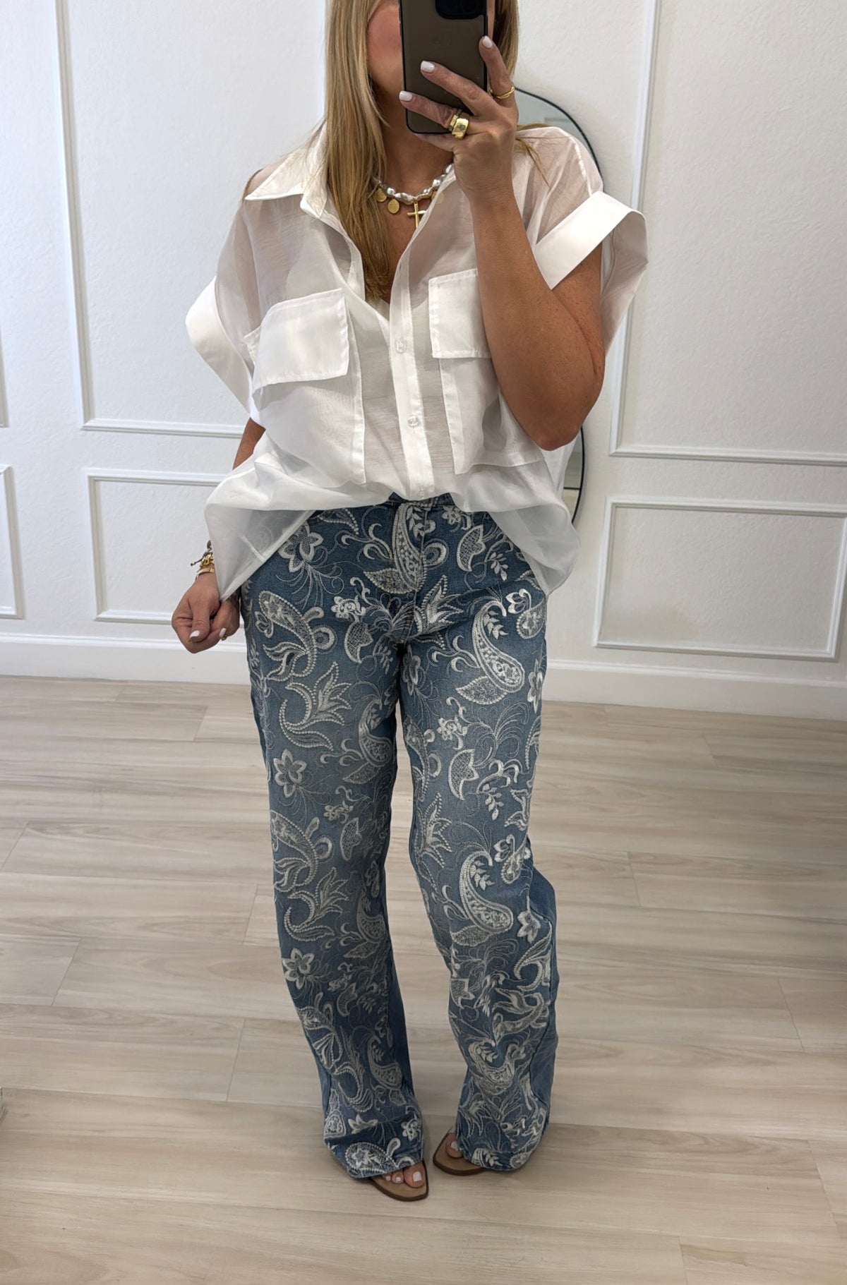 embroidery/stretch jeans