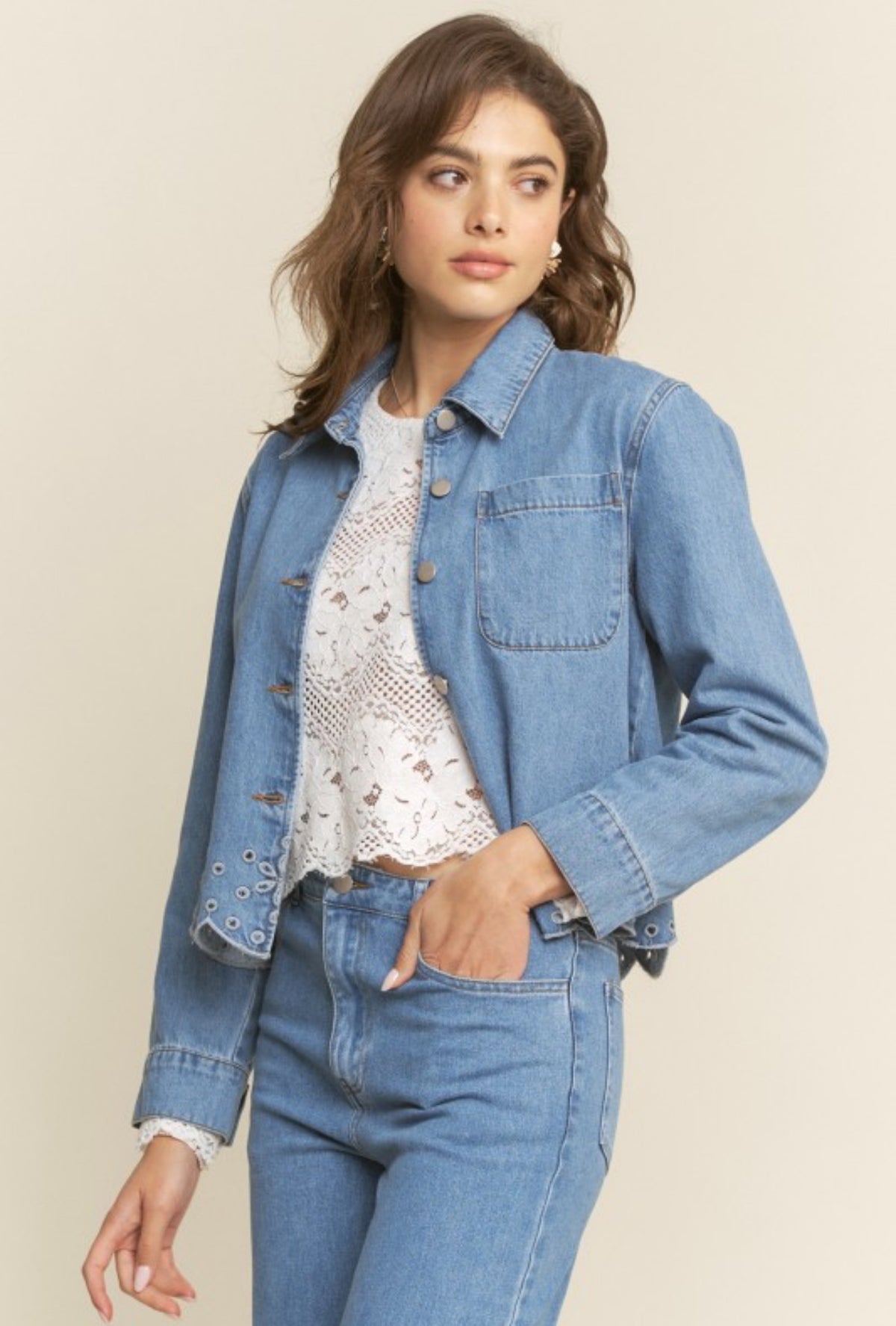 Denim/embroidery set