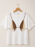 Brown Beaded T shirt