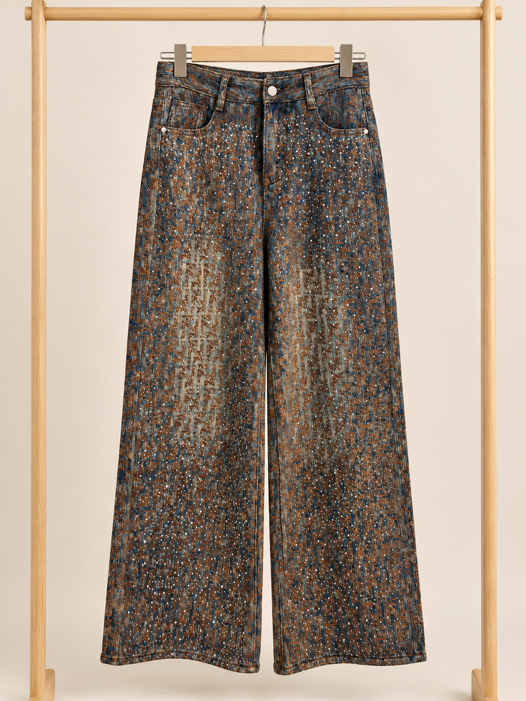 Sparkle Leopard Print Jeans