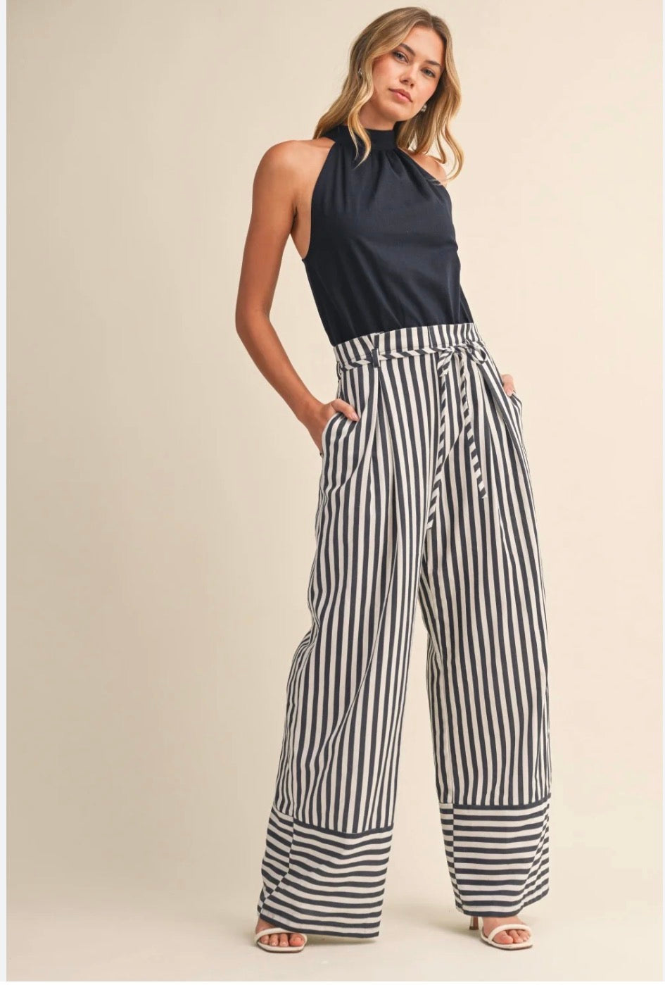 striped/navy jumper