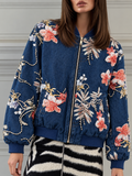 Floral Embellished Bomber Jacket