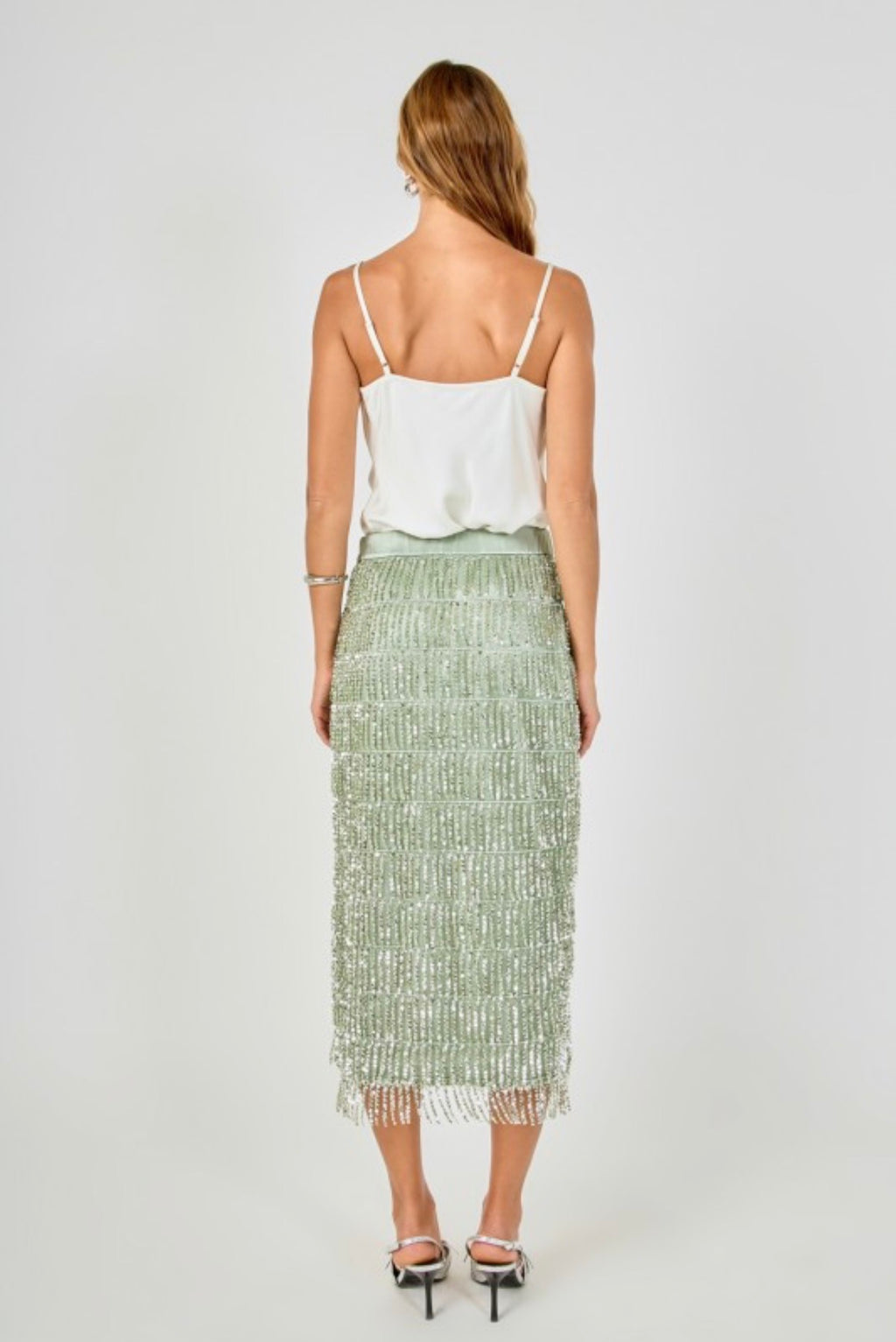 Aqua sequins skirt