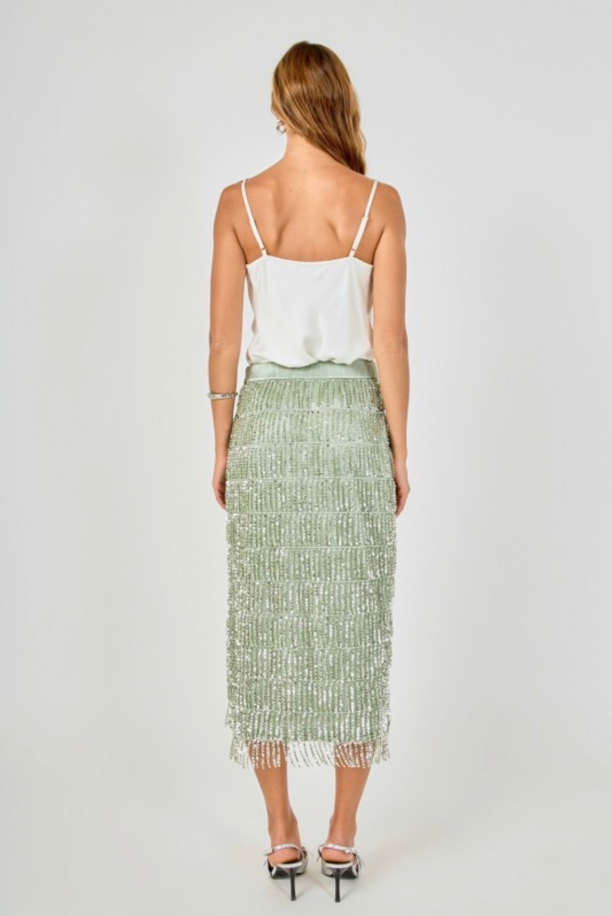Aqua sequins skirt