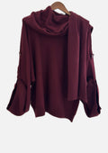 sweater/scarf wine