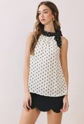 Polka dot halter neck top