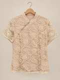 Floral Lace Sequin Top