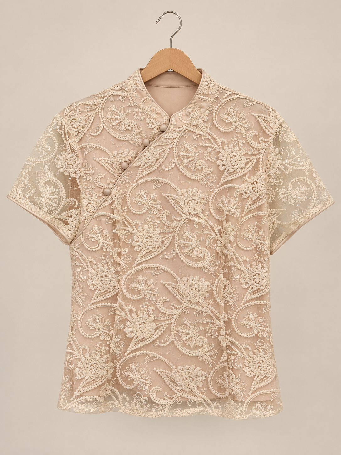 Floral Lace Sequin Top