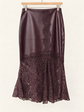 Lace/leather skirt