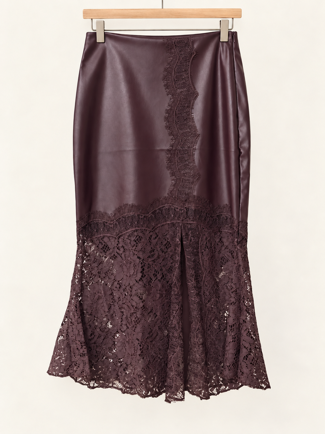 Lace/leather skirt