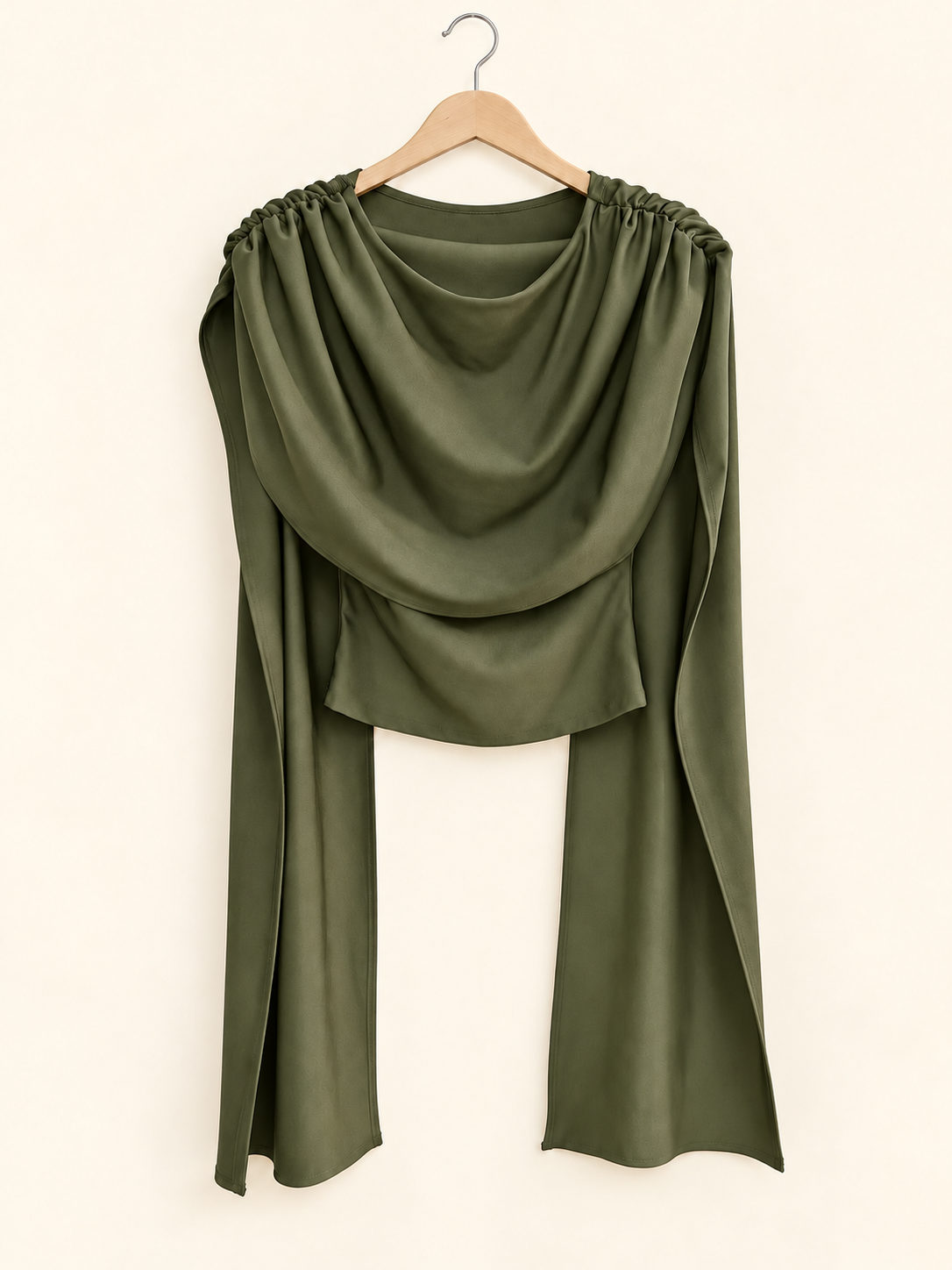 Draped Cape/olive Top