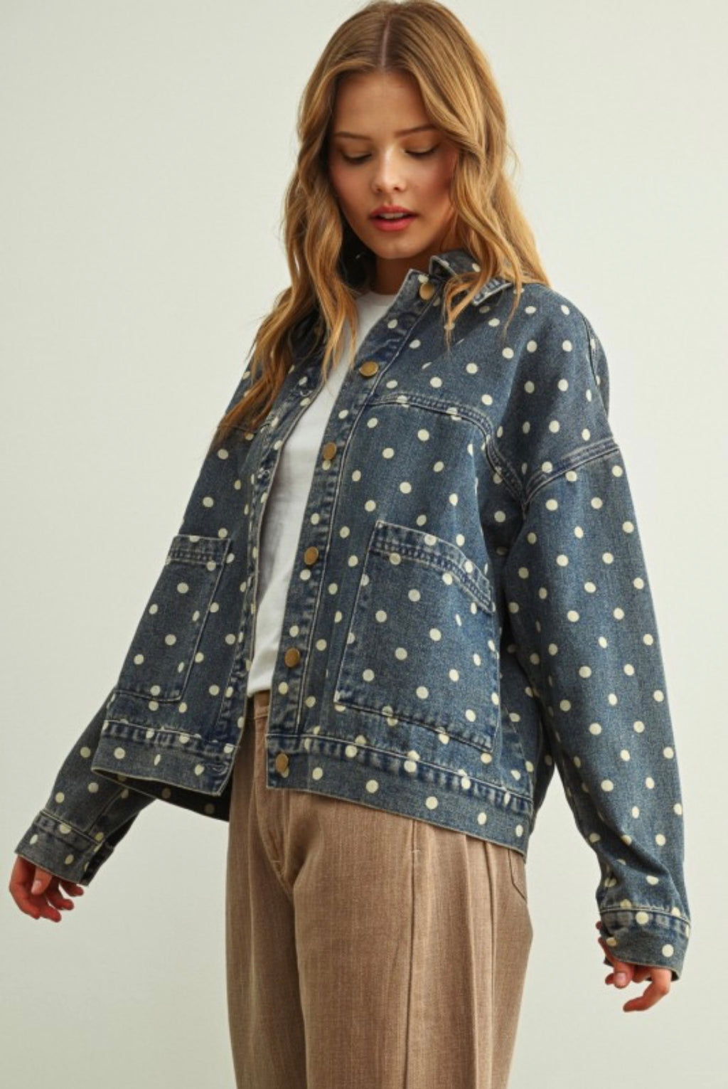 Polka/denim jacket