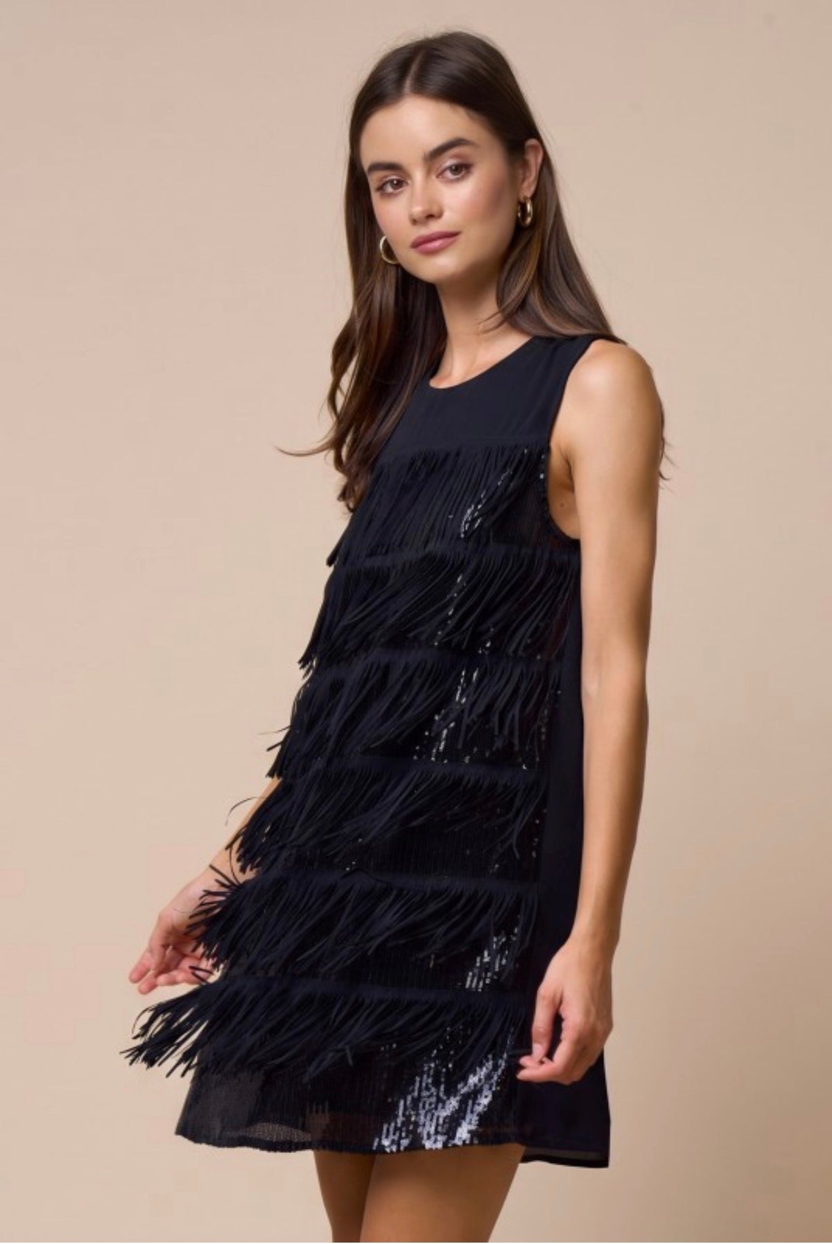 sequins and fringe dress