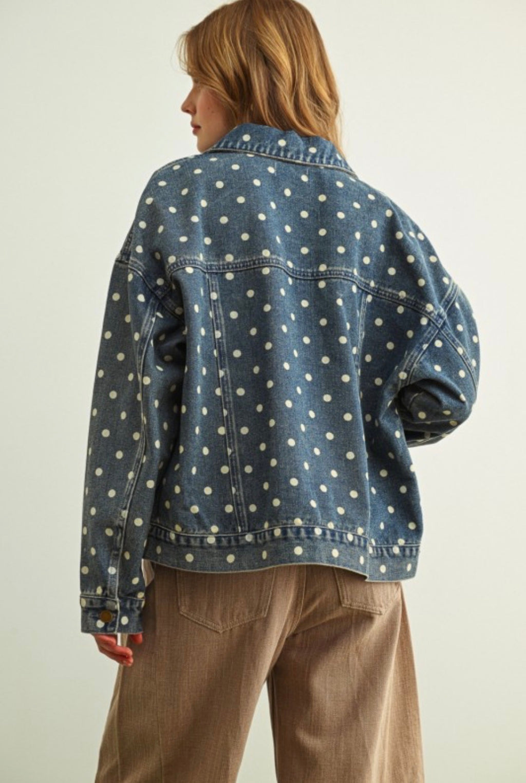 Polka/denim jacket