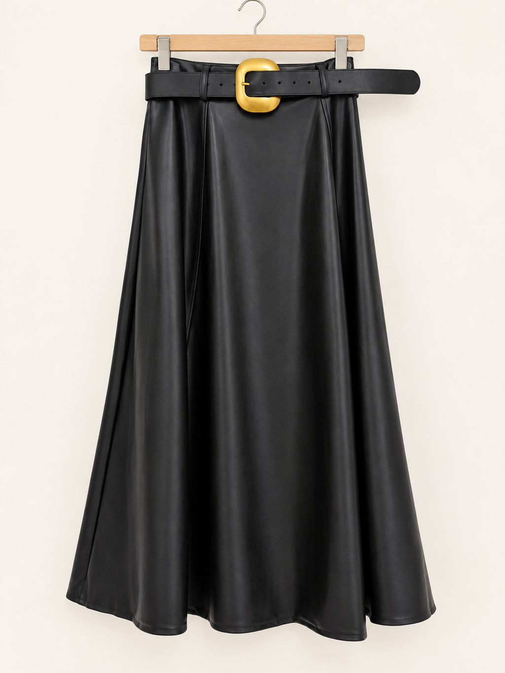 Leather/black skirt