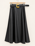 Leather/black skirt